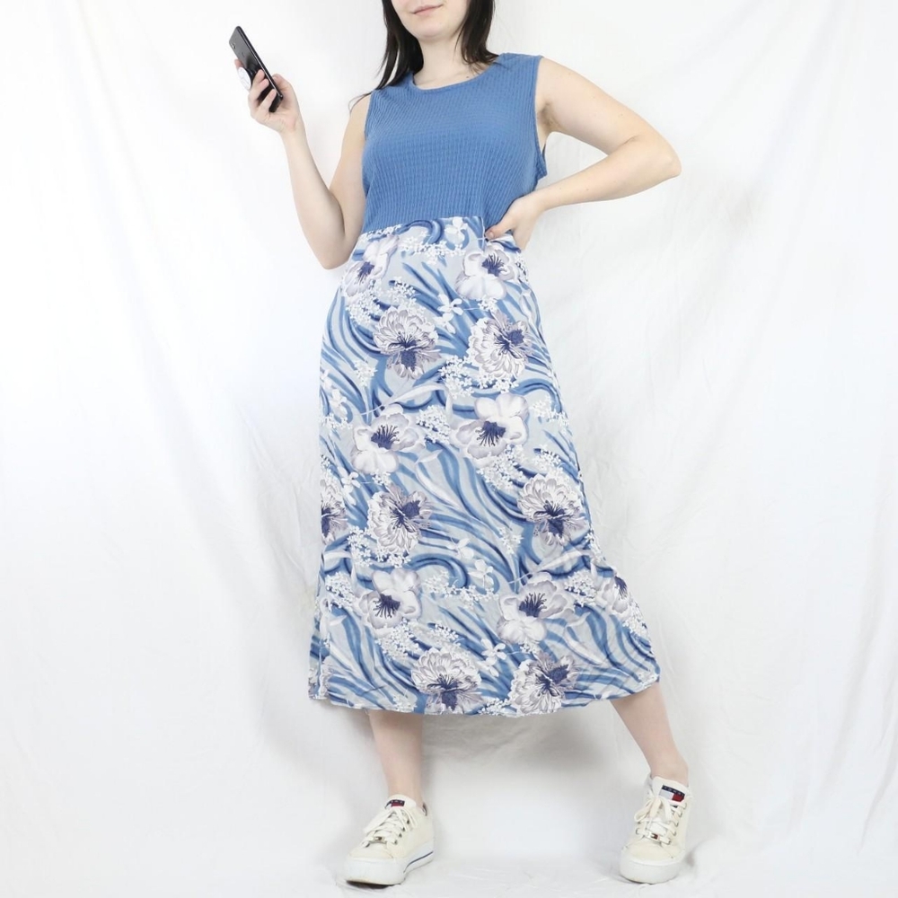 Vintage Blue Floral Dress